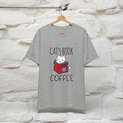 "Cat's Book Coffee" Cat T-Shirt for Men & Women | 100% Cotton* | Cozy Vibes for Book & Cat Lovers