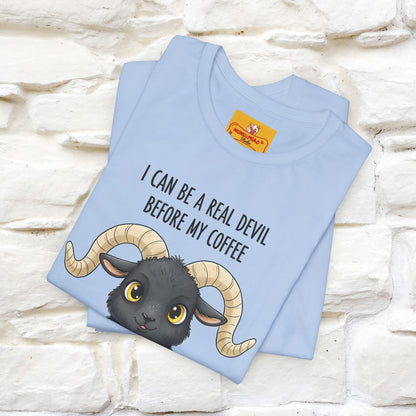 "I Can Be a Real Devil Before My Coffe" Funny T-shirt |Nunu&Miao Studio