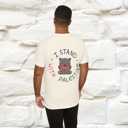 "I Stand With Palestine" Cat T-shirt for Men & Women | Front & Back Design | 100% Cotton*