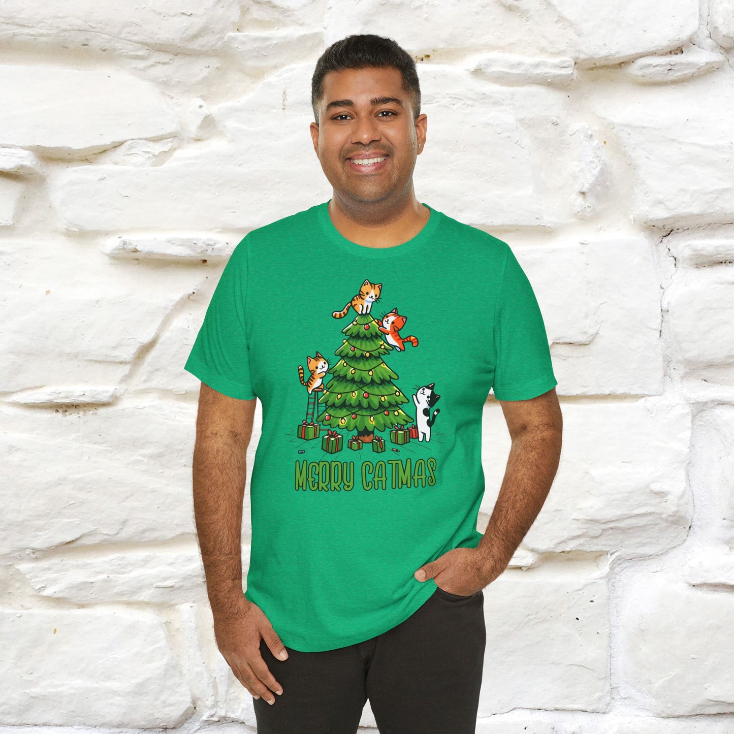 Merry Catmas | Cattitude Christmas Shirt for Men & Women | 100% Cotton*