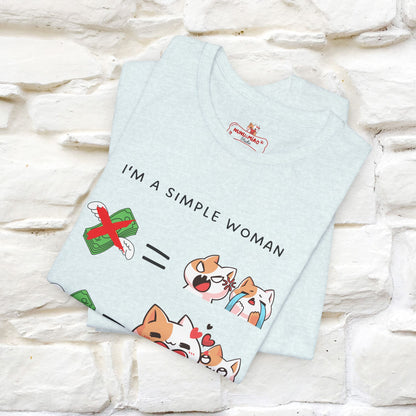 "I'm A Simple Woman" Funny Cat T-shirt for Women | 100% Cotton* 🐾