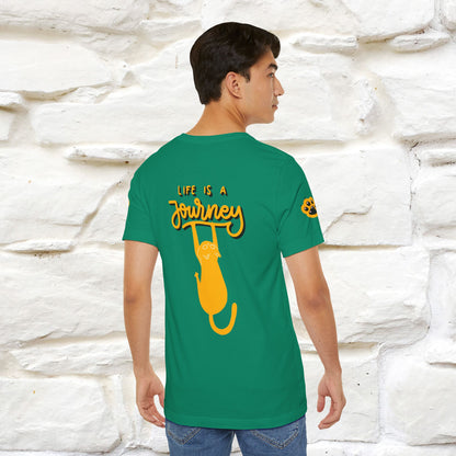 "Life Is A Journey'' Cat T-Shirt | Front & Back Design | Nunu&Miao Studio
