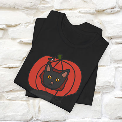 ''Black Cat And The Pumkin'' Unisex T-shirt 100% Cotton*