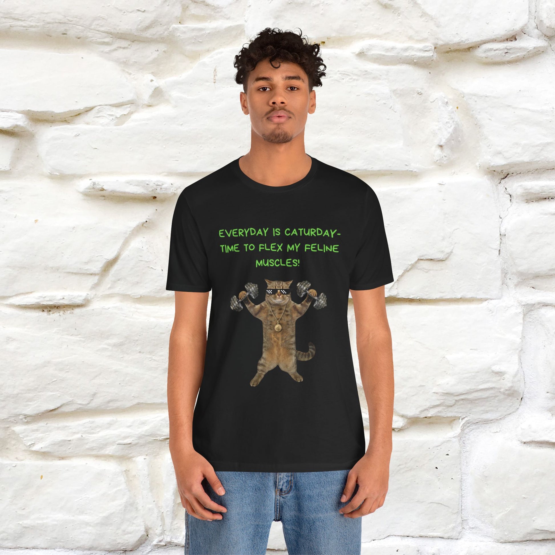 "Everyday Is Caturday – Flex My Feline Muscle"| Funny Cat T-Shirt  |Nunu&Miao Sudio - Nunu&Miao Studio