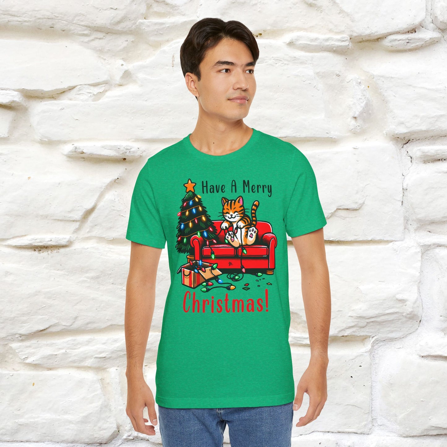 “Have A Merry Christmas! T-Shirt | Festive Cat Shirt for Men & Women | 100% Cotton”