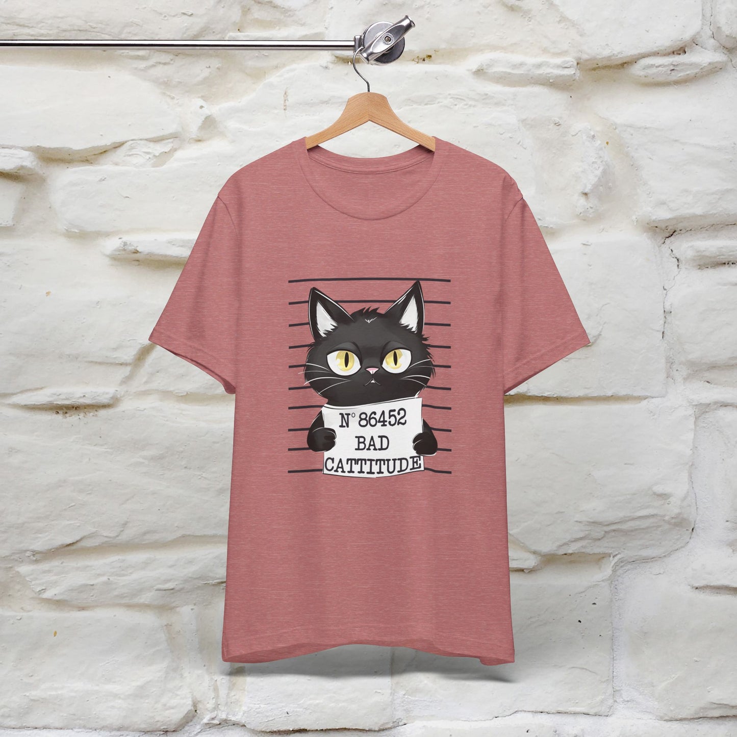 ''Bad Cattitude'' T-shirt for Man 100% Cotton* - Nunu&Miao Studio