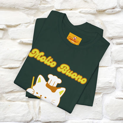 “Molto Buono Cat T-Shirt | Italian-Inspired Cat Shirt for Men & Women | 100% Cotton”