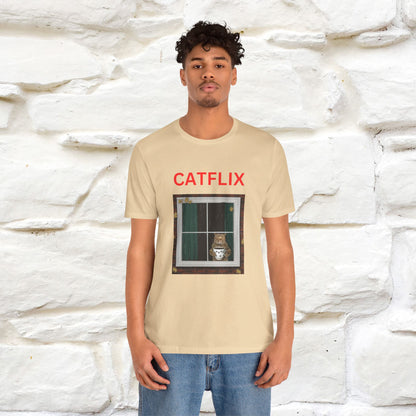 "Catflix" Cat T-shirt for Men & Women| 100% Cotton* 🐾