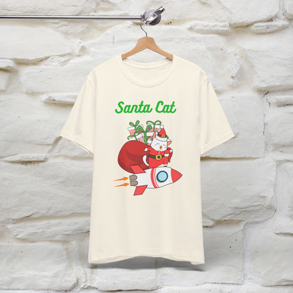 Santa Cat Christmas T-Shirt | Cat Lover Holiday Tee for Men & Women – 100% Cotton* | Meowy Christmas Collection