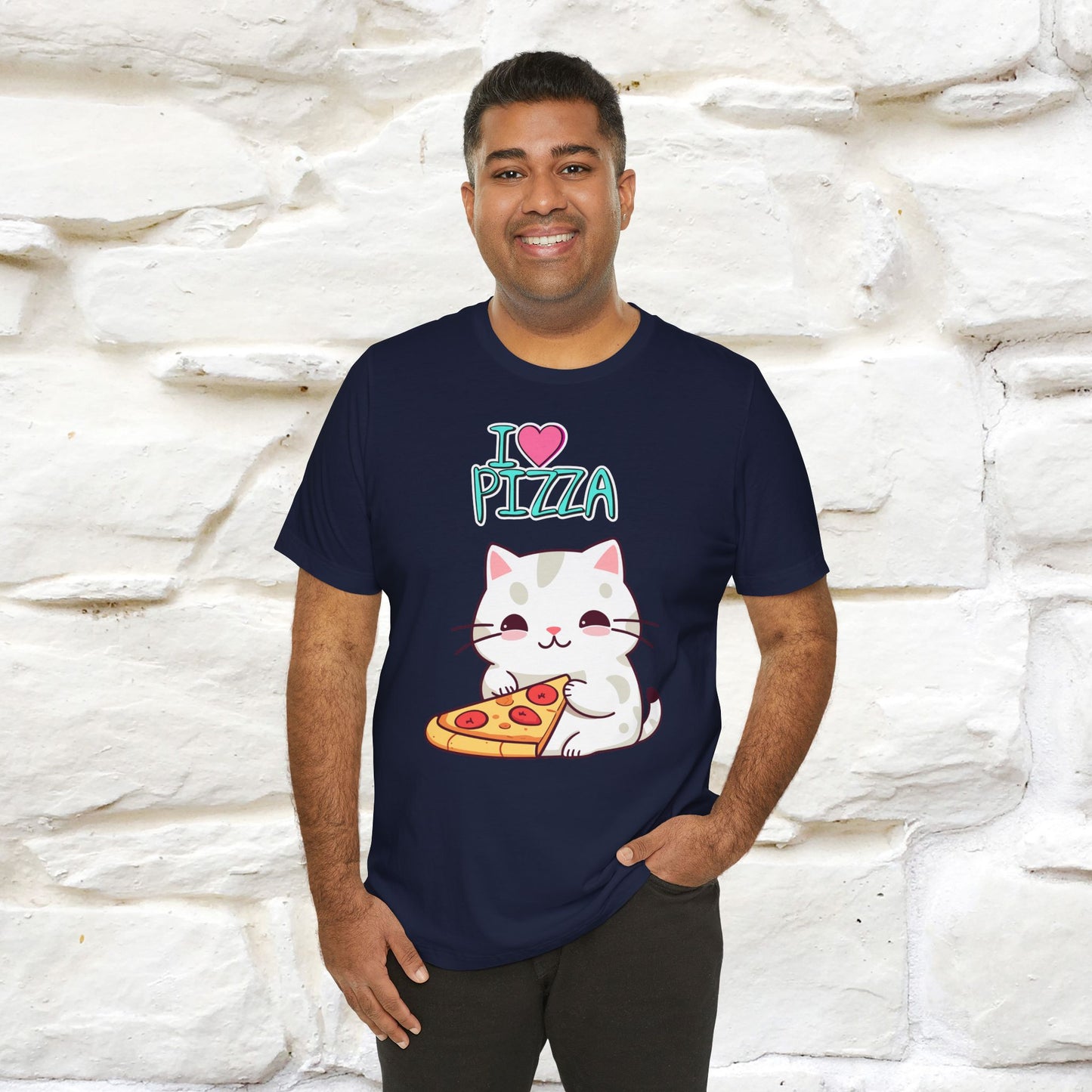 "I Love Pizza" Cat T-shirt for Men & Women | 100% Cotton*