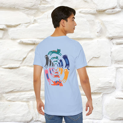 "The Hypnotic Meow'' Cat T-Shirt Front and Back Design | Nunu&Miao Studio