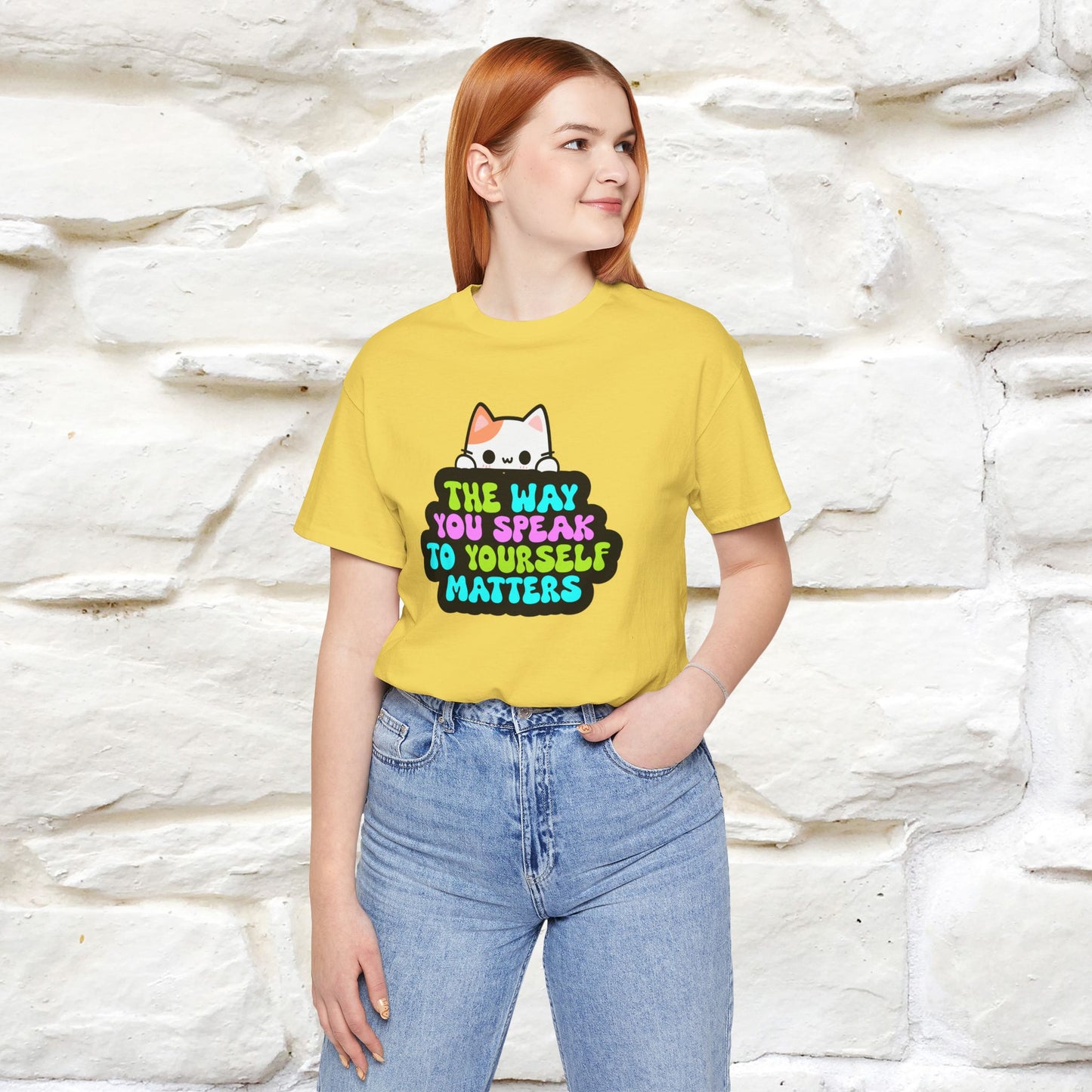 "Il modo in cui parli con te stesso è importante" T-shirt per uomo e donna | 100% cotone*