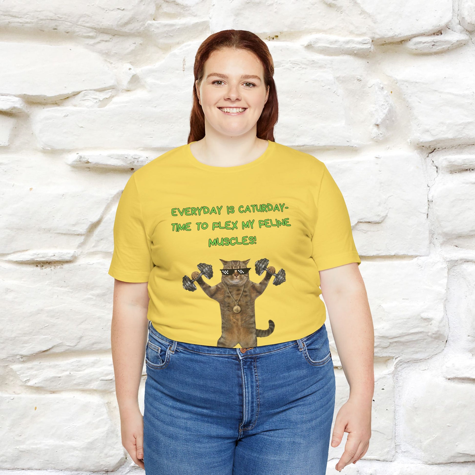 "Everyday Is Caturday – Flex My Feline Muscle"| Funny Cat T-Shirt  |Nunu&Miao Sudio - Nunu&Miao Studio
