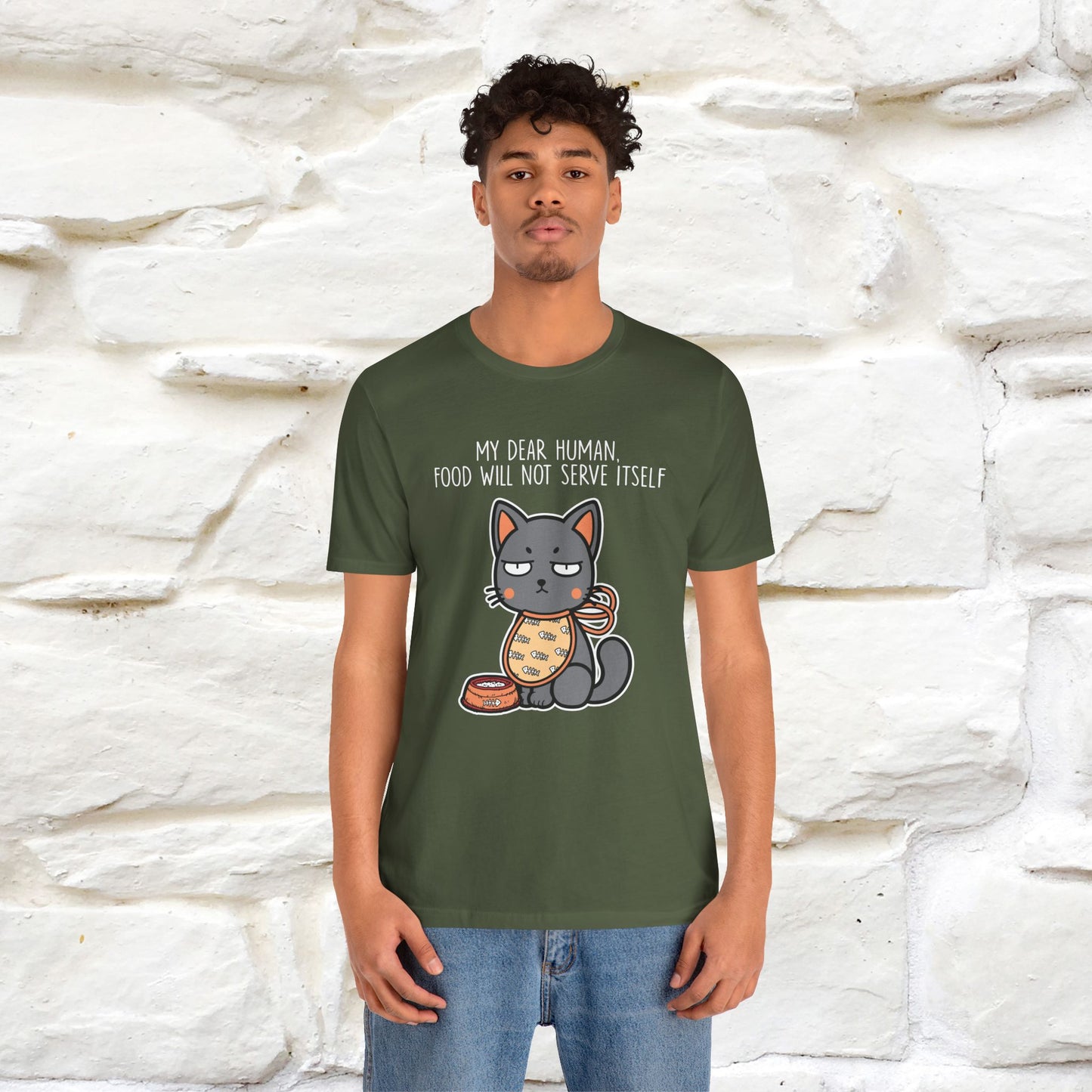 "Dear Human, Food Will Not Serve Itself" |Cat T-Shirt | Nunu&Miao Studio - Nunu&Miao Studio