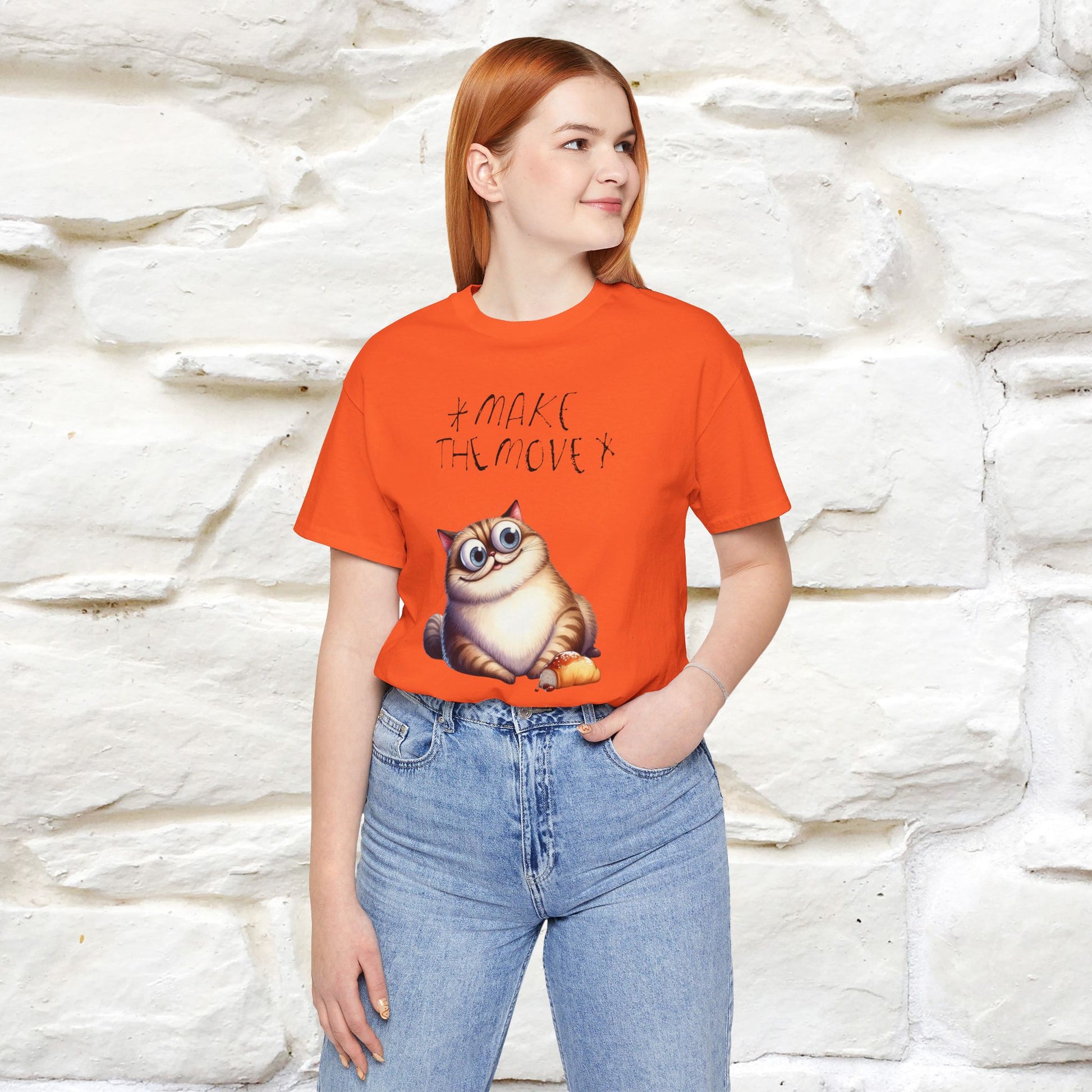 ''Make The Move'' Cat T-shirt for Women 100% Cotton* - Nunu&Miao Studio