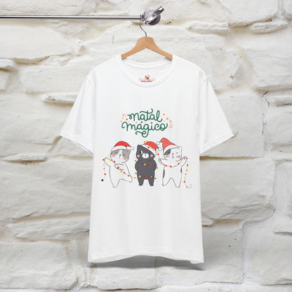 "Natal Magico" Cat T-shirt for Men & Women | 100% Cotton* 🐾 | Magical Holiday Cat Tee