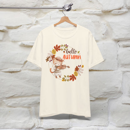 "Hello Autumn" Cat T-Shirt for Men & Women | 100% Cotton | Cozy Fall Fashion