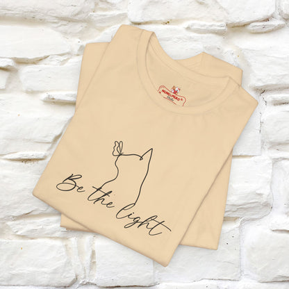 "Be The Light" Cat T-Shirt for Men & Women | Front & Back Design | 100% Cotton* 🐾