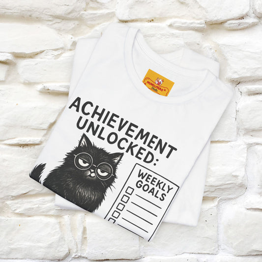 "Achievement Unlocked Bare Minimum." |Cat T-Shirt | Nunu&Miao Studio