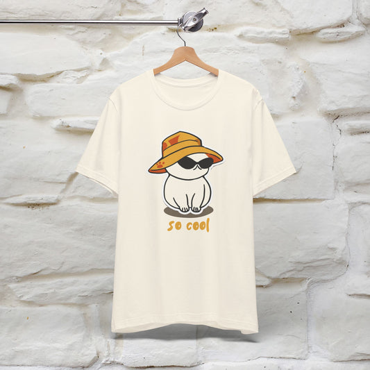 "So Cool" Cat T-Shirt for Men and Women | 100% Cotton* | Trendy Cat Apparel for Cat Lovers