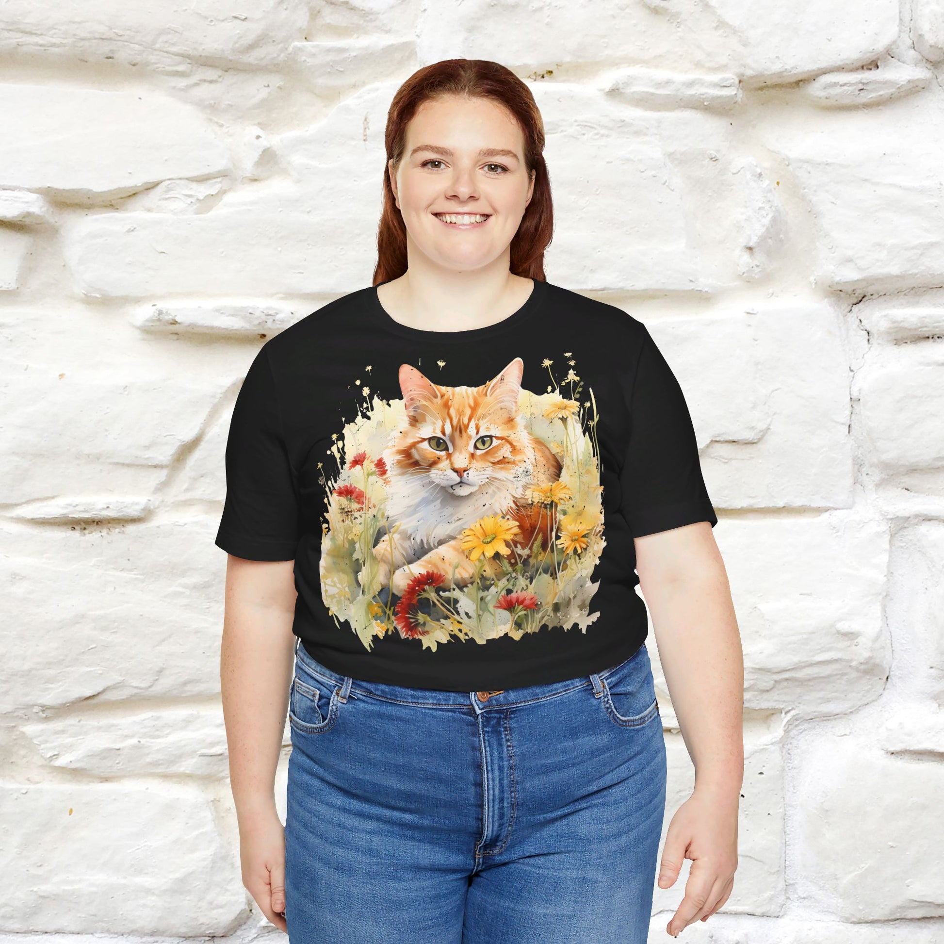 ''Elegance'' Cat T-shirt for Women 100% Cotton. - Nunu&Miao Studio