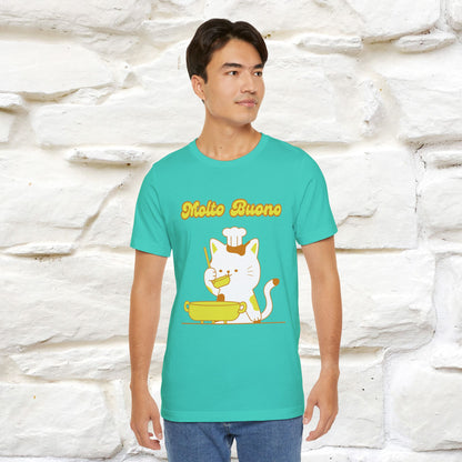 “Molto Buono Cat T-Shirt | Italian-Inspired Cat Shirt for Men & Women | 100% Cotton”
