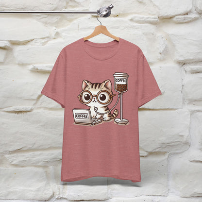 "Coffee Runs Through My Veins" Cat T-shirt for Men & Women | 100% Cotton* | Cat Lover Tee