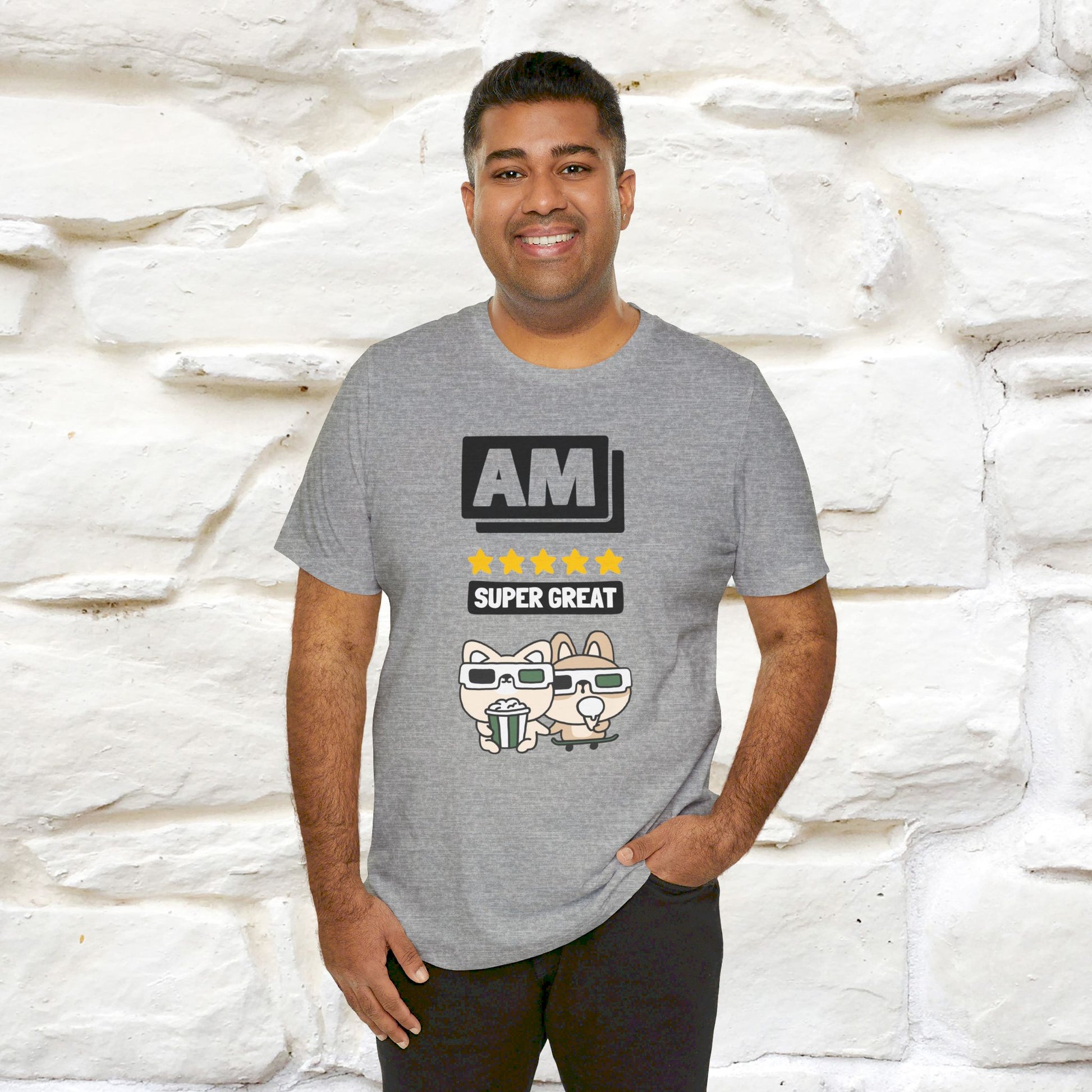 '' I Am Super Great'' T-shirt for Man 100% Cotton* - Nunu&Miao Studio