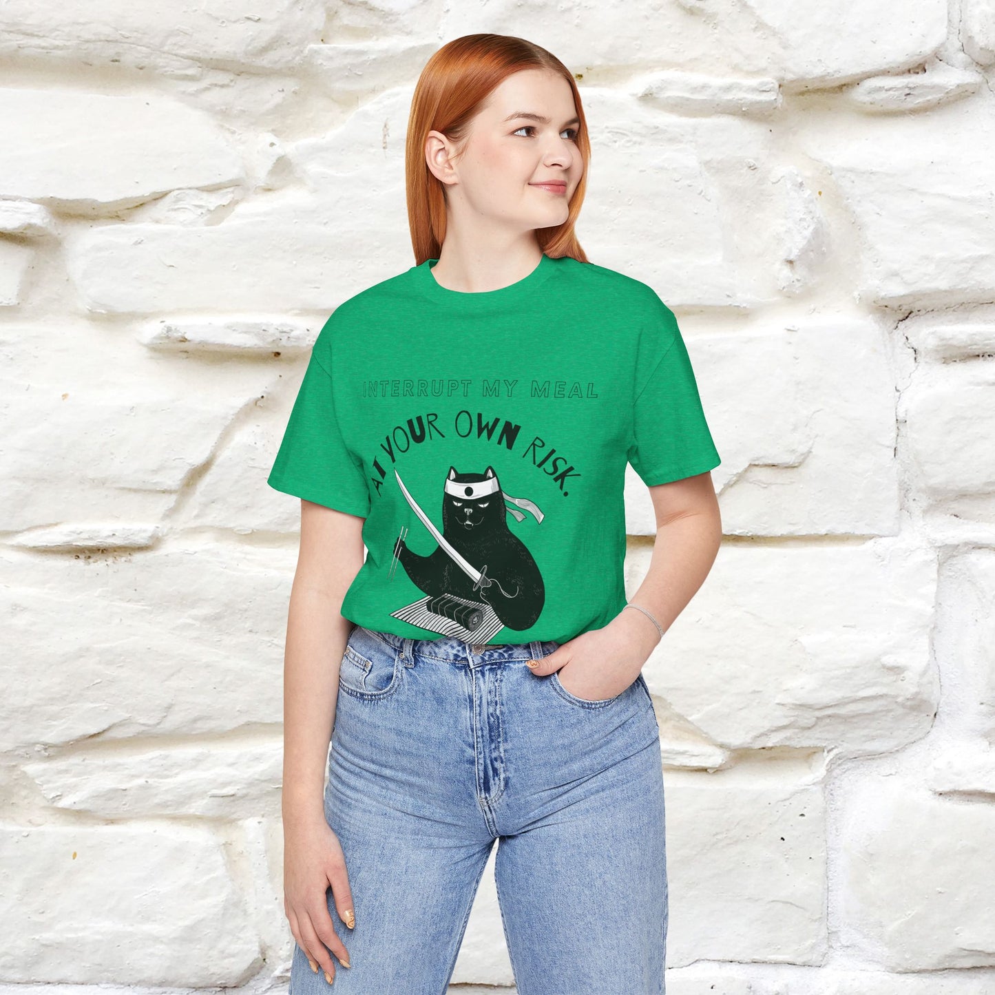 "Interrupt My Meal At Your Own Risk" Cat T-shirt for Men & Women | 100% Cotton*