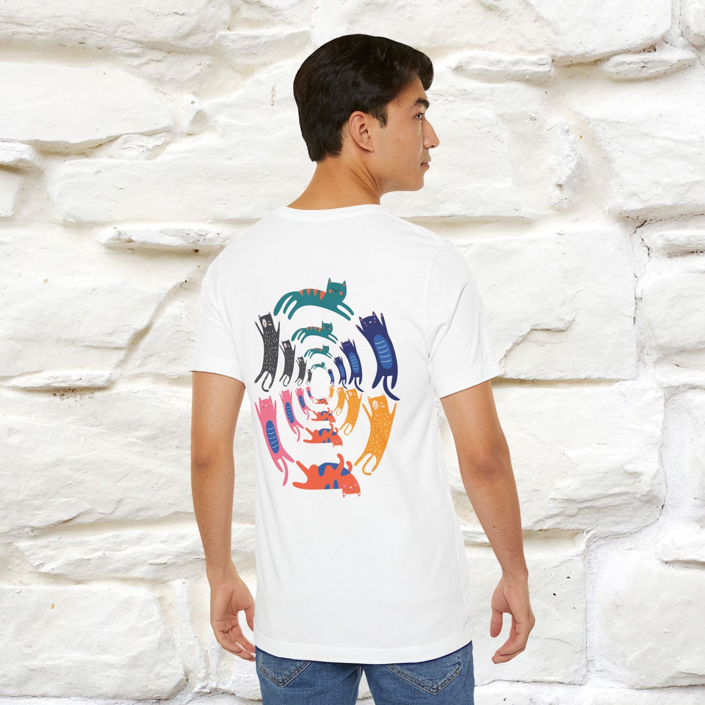 "The Hypnotic Meow'' Cat T-Shirt Front and Back Design | Nunu&Miao Studio