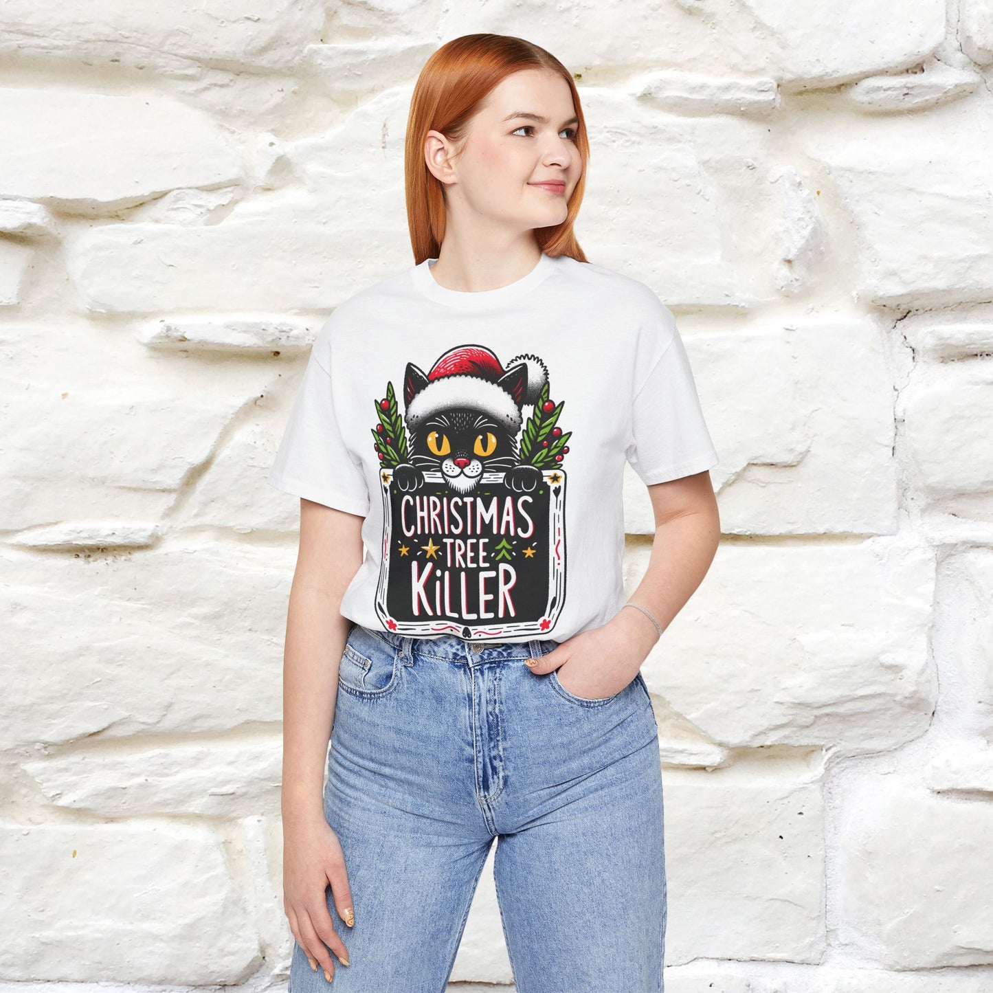 Christmas Tree Killer | Festive Cat Christmas Shirt for Men & Women | 100% Cotton*