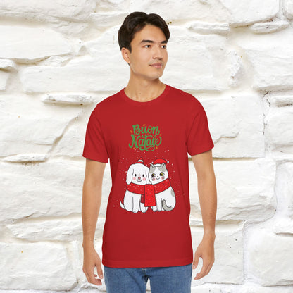 Buon Natale Cat and Dog T-shirt for Men & Women | 100% Cotton* 🐾 | Festive Holiday Shirt