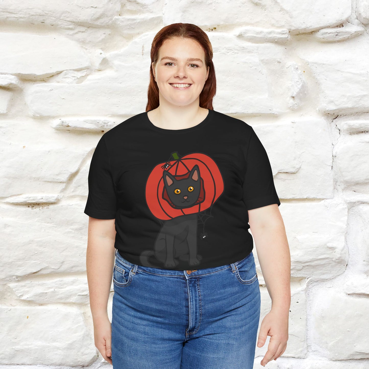 ''Black Cat And The Pumkin'' Unisex T-shirt 100% Cotton*