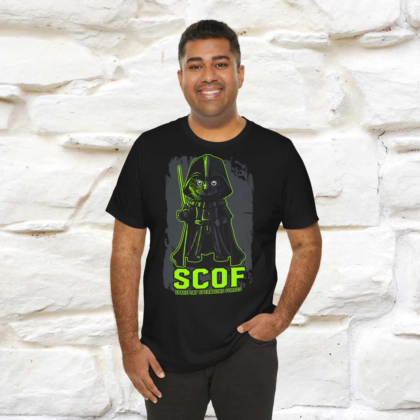 SCOF Space Cat Operation Forces T-Shirt | Galactic Cat Tee for Men & Women | 100% Cotton*