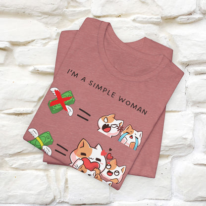 "I'm A Simple Woman" Funny Cat T-shirt for Women | 100% Cotton* 🐾