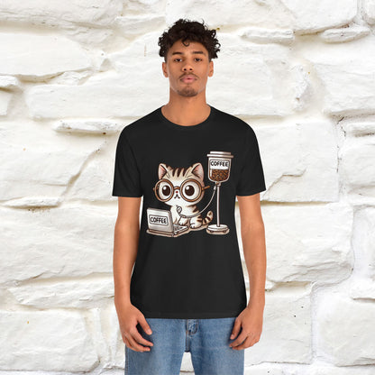 "Coffee Runs Through My Veins" Cat T-shirt for Men & Women | 100% Cotton* | Cat Lover Tee