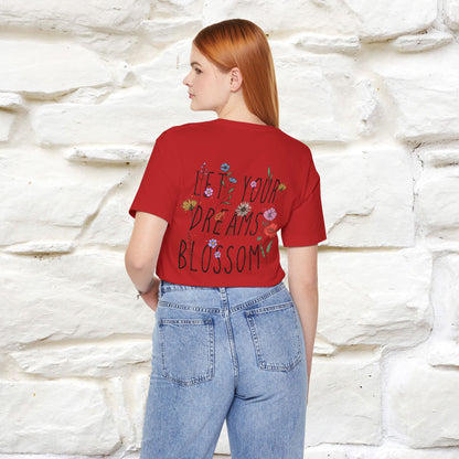 "Let Your Dreams Blossom'' Cat T-Shirt Front and Back Design | Nunu&Miao Studio