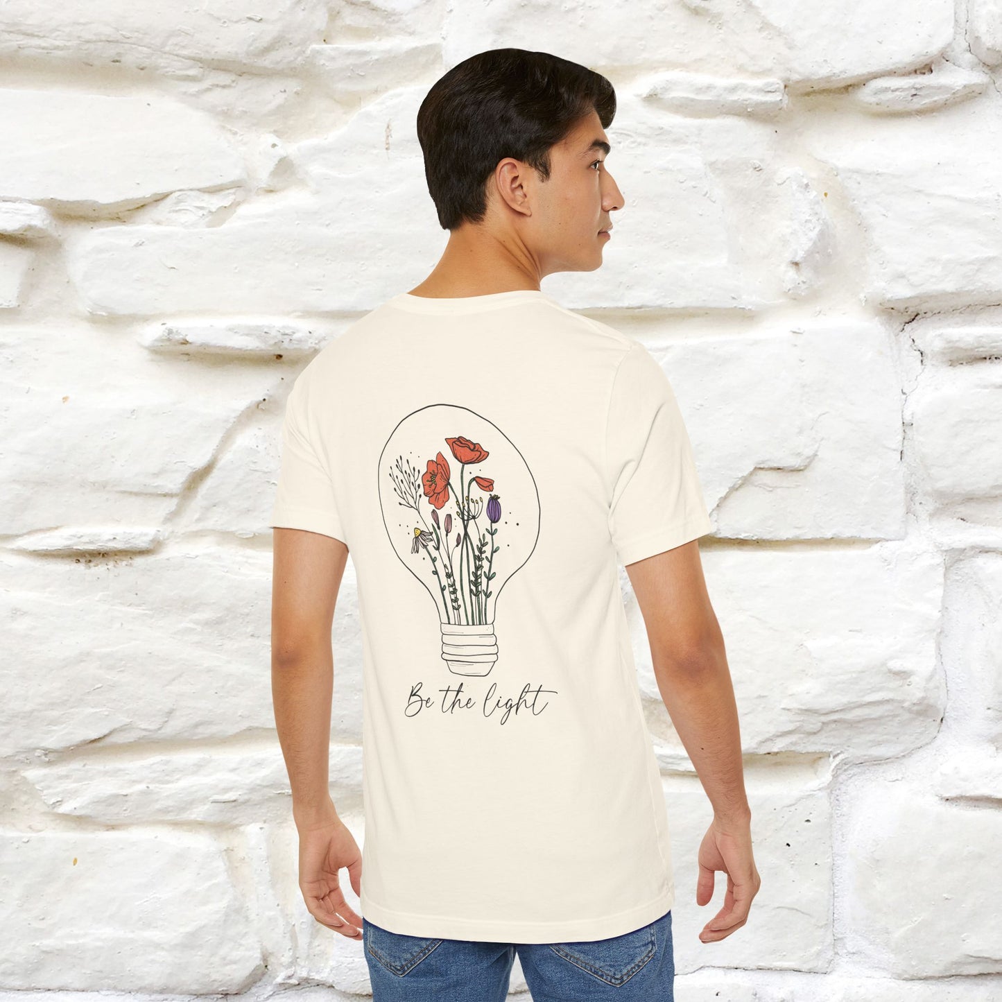 "Be The Light" Cat T-Shirt | Front & Back Design | Nunu&Miao Studio - Nunu&Miao Studio