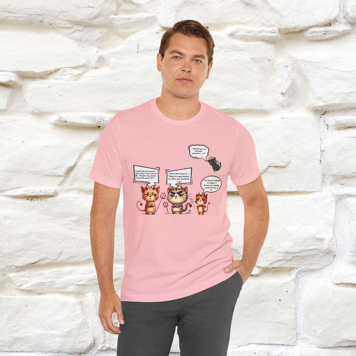 "Humans Are Way Ahead In The Evil Game! 😈😼" Cat  T-shirt |Nunu&Miao Studio