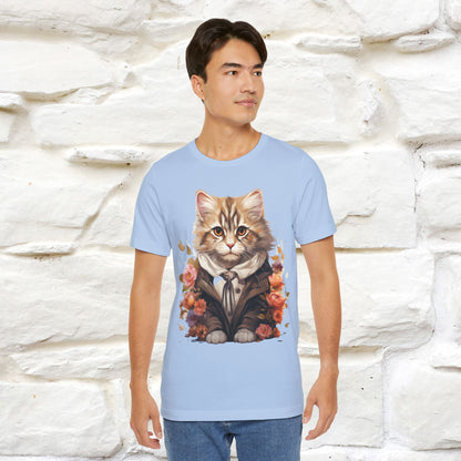 "Mr. Meow" Elegante T-shirt con gatto per uomo e donna | 100% cotone*