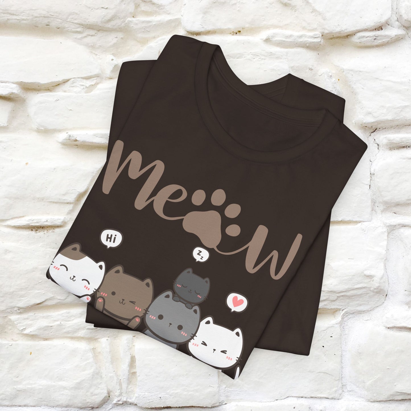 "Meow" Cute Cat T-Shirt for Men & Women | 100% Cotton*🐾