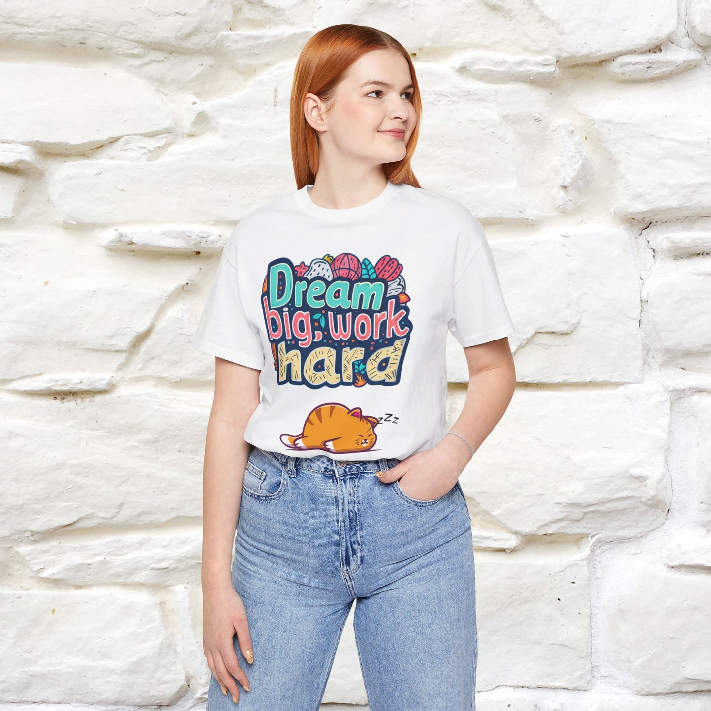 ''Dream Big Work Hard '' T-shirt for Women 100% Cotton* - Nunu&Miao Studio