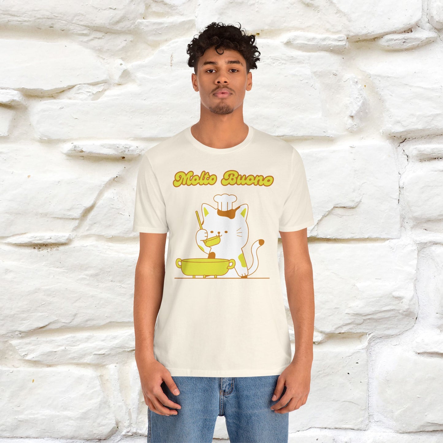 “Molto Buono Cat T-Shirt | Italian-Inspired Cat Shirt for Men & Women | 100% Cotton”