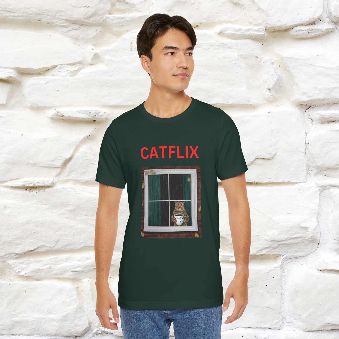 "Catflix" Cat T-shirt for Men & Women| 100% Cotton* 🐾