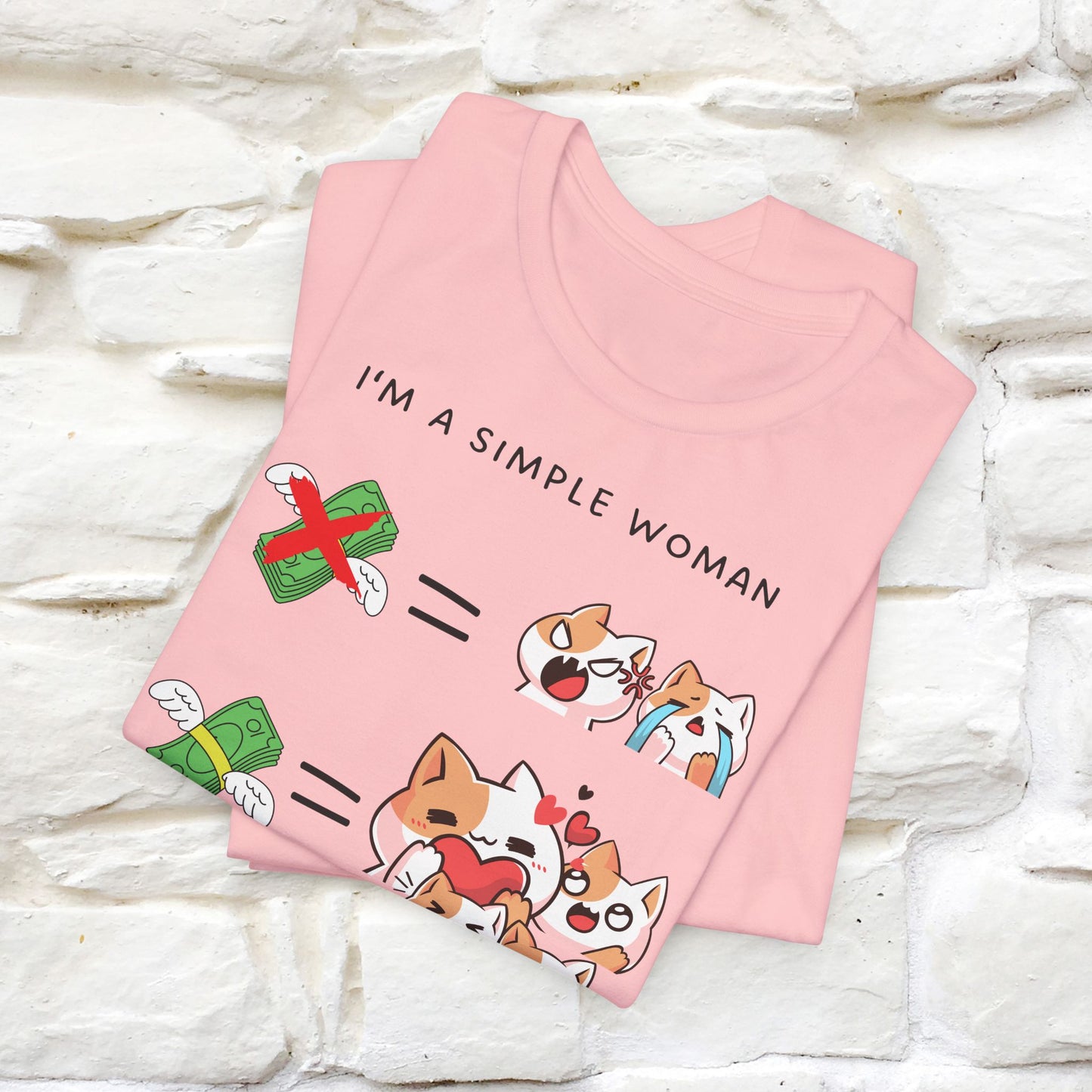 "I'm A Simple Woman" Funny Cat T-shirt for Women | 100% Cotton* 🐾