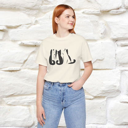 "Black And White'' Cat T-Shirt Front and Back Design | Nunu&Miao Studio