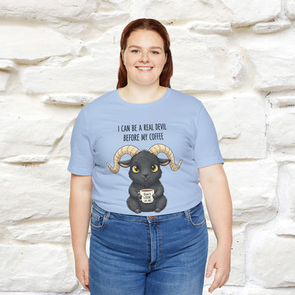 "I Can Be a Real Devil Before My Coffe" Funny T-shirt |Nunu&Miao Studio