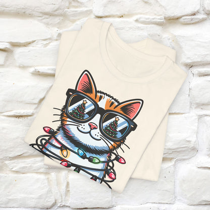 Meowy Christmas T-Shirt | Festive Cat Christmas Shirt for Men & Women | 100% Cotton