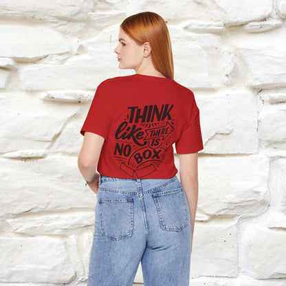 "Think Like There Is No Box" Cat T-Shirt| Front & Back Design | Nunu&Miao Studio