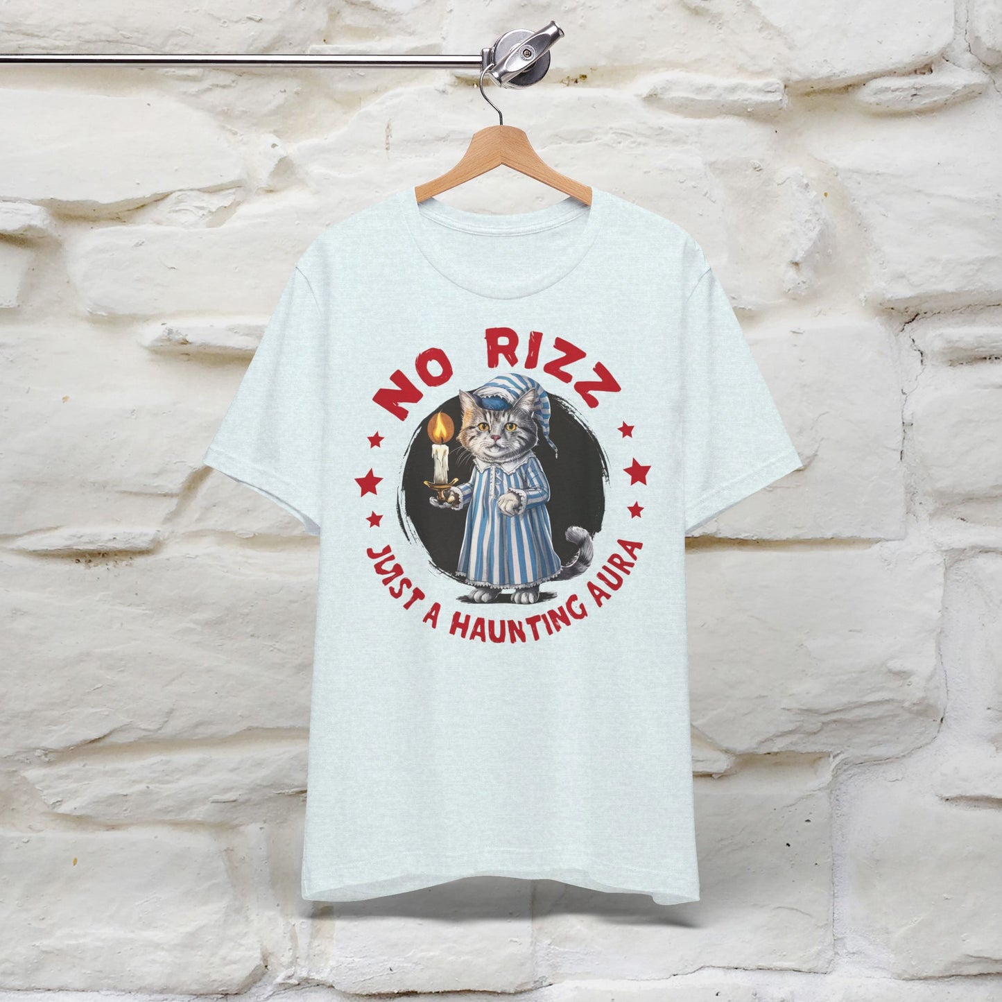 ''No Rizz - Just A Haunting Aura'' T-shirt for Man 100% Cotton. - Nunu&Miao Studio